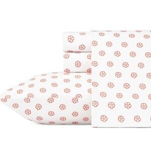 3/$25 Trina Turk White & Orange Flower Print Standard Pillowcase Set